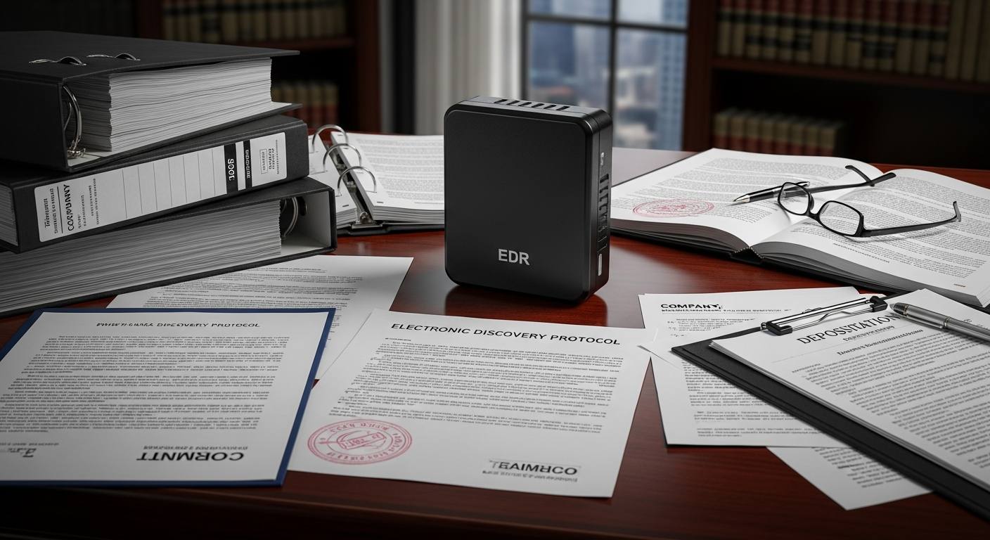 Truck accident attorney reviewing black box EDR data