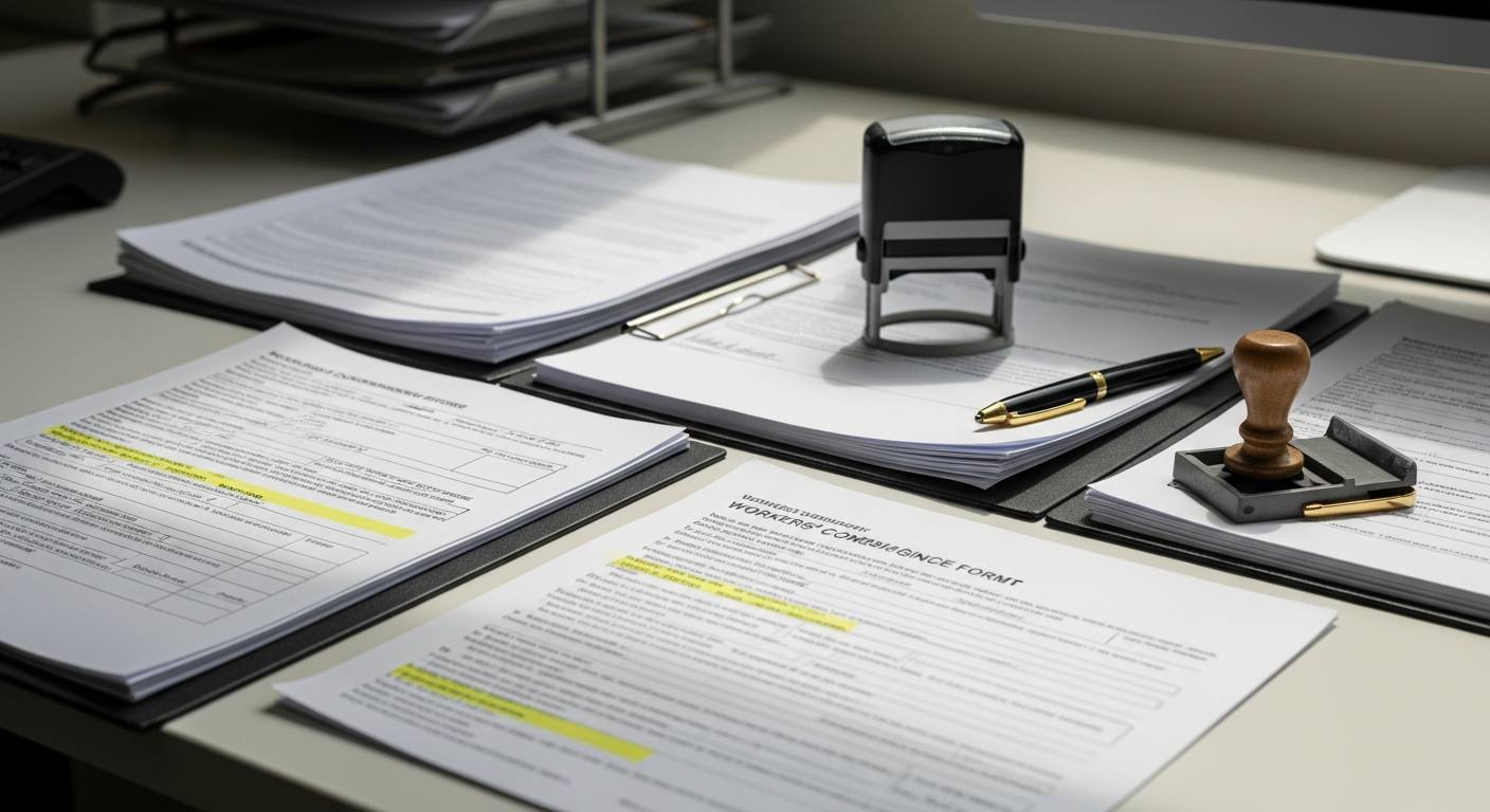 Workers compensation attorney reviewing claim
